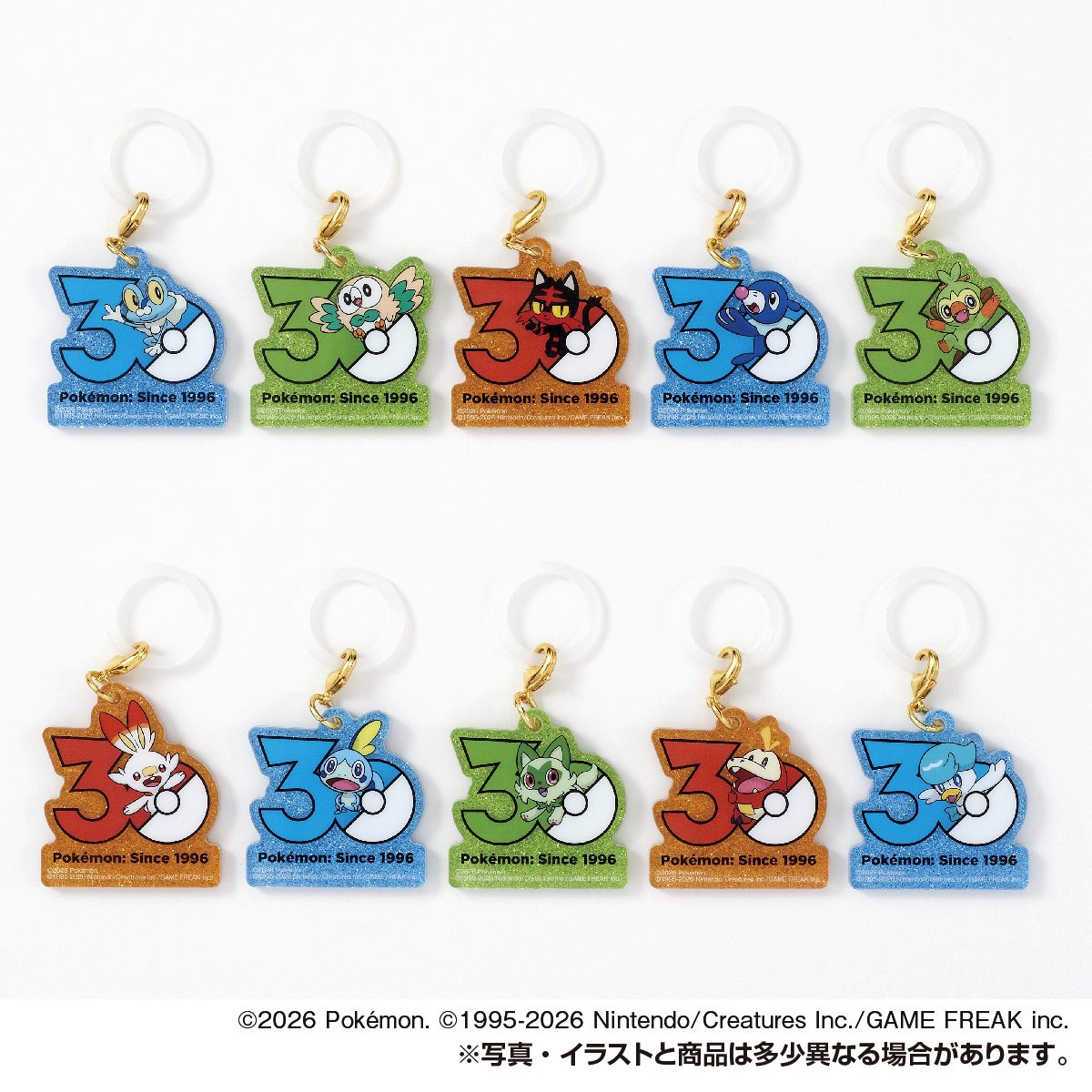 ポケチャーム2フォッコ・ケロマツ・モクロー・ニャビー・サルノリ他クローズアップ