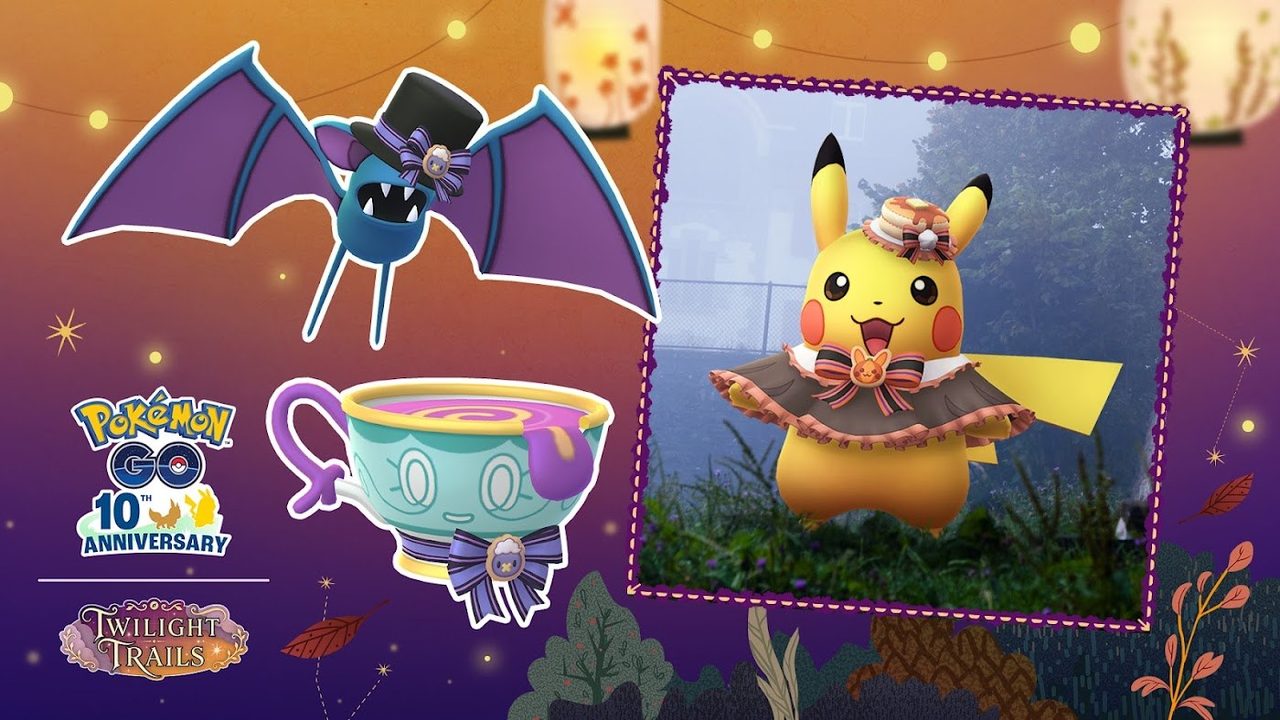 ポケモンGOハロウィン2026パート1の新衣装 ハットとケープのピカチュウ・トップハットのズバット・リボンのヤバチャ