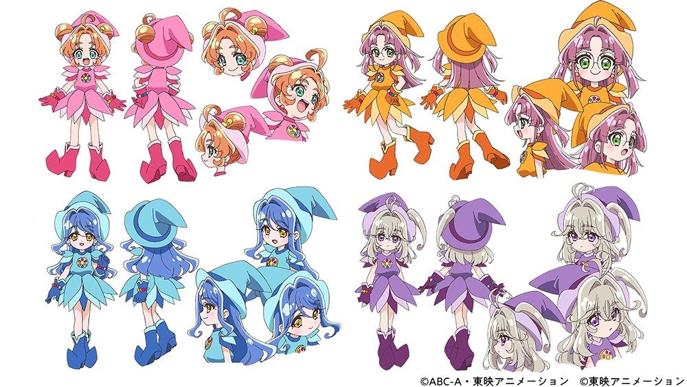 名探偵プリキュア第39話 キュアット探偵事務所4人の魔女見習い仮装 設定イラスト