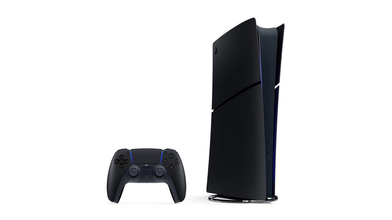 縦置きスタンド付きのミッドナイト ブラック PS5本体とDualSense