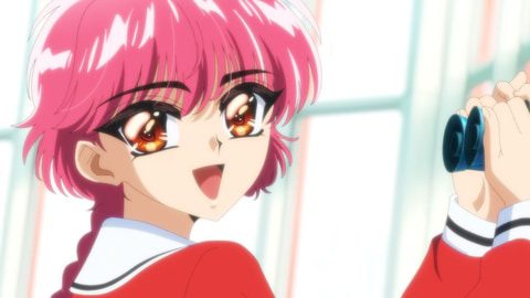 魔法騎士レイアース2026のアニメ場面。獅子堂光が笑顔で振り向くカット