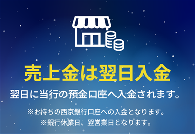 さいきょうPAY 売上金は翌日入金 西京銀行の預金口座へ