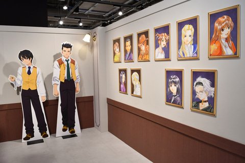 サクラ大戦30周年記念展 劇場エリア もぎり姿の大神一郎と大河新次郎のポップ