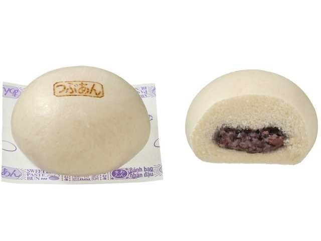 セブン-イレブン ほかほかつぶつぶ粒あんまん 外観と断面