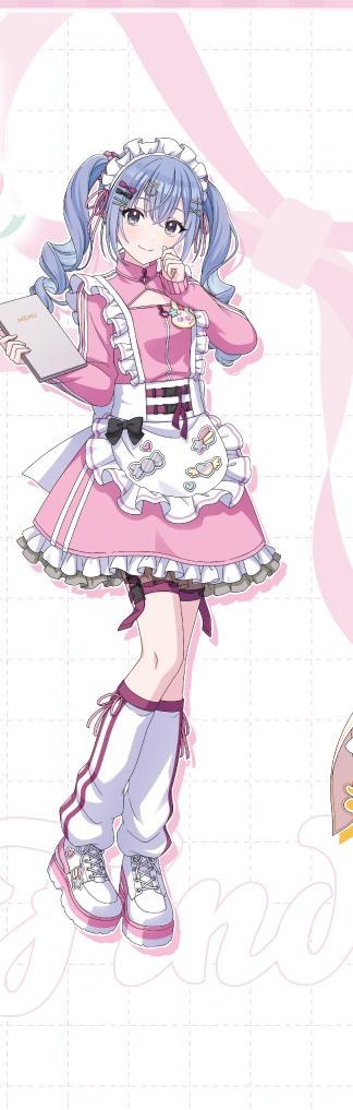 シャニマス コラボカフェ告知ビジュアル ピンクの衣装でメニュー表を持つアイドル