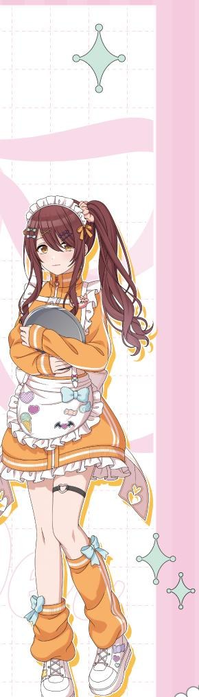 シャニマス コラボカフェ告知ビジュアル オレンジの衣装のアイドル