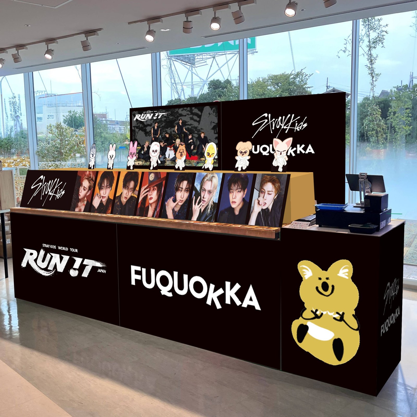 FUQUOKKA福岡空港催事場のStray Kidsコラボ装飾イメージ