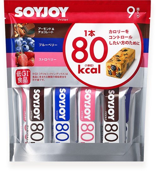 SOYJOY 1本80kcalのアソートタイプのパッケージ ソイジョイ公式サイト