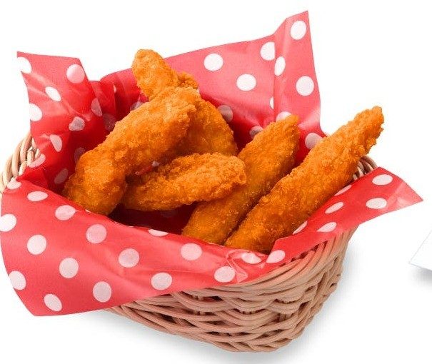 スガキヤのカリカリチキン。スティック状の骨なしチキン