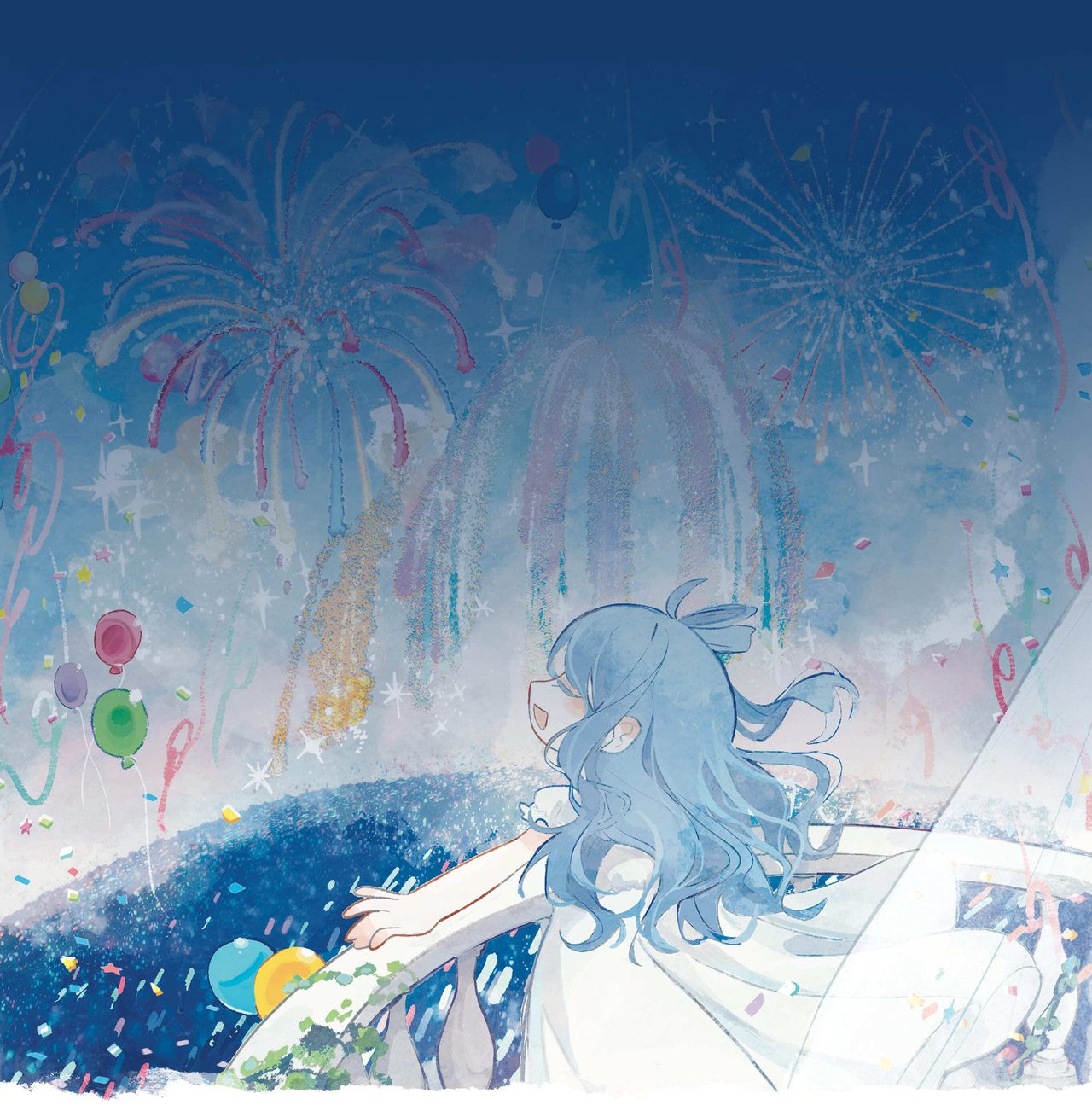 Once Upon a Stellar ツアーの公式イラスト 花火を見上げる星街すいせい
