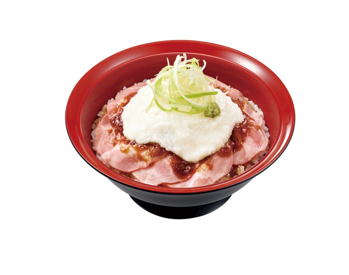 すき家の山かけローストポーク丼 ふわとろの山かけがのった丼