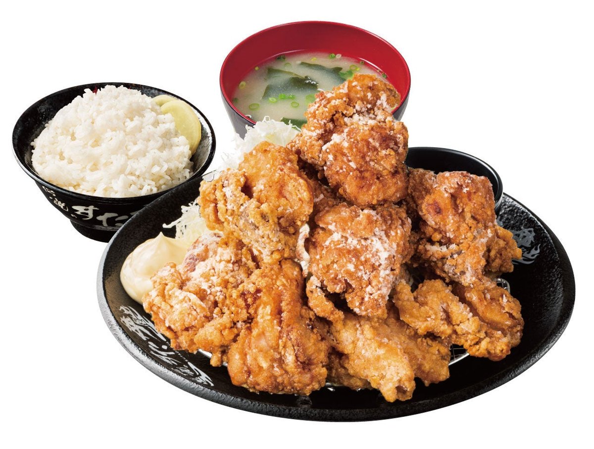 鬼盛りすたみな唐揚げ定食 唐揚げ8個盛り