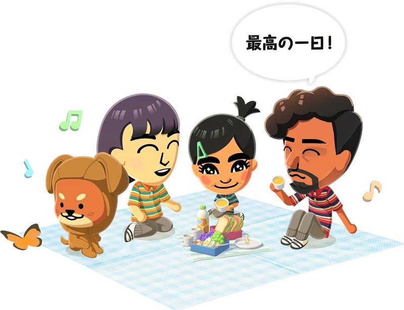 トモダチコレクション わくわく生活 Miiたちがピクニックを楽しむ公式イラスト