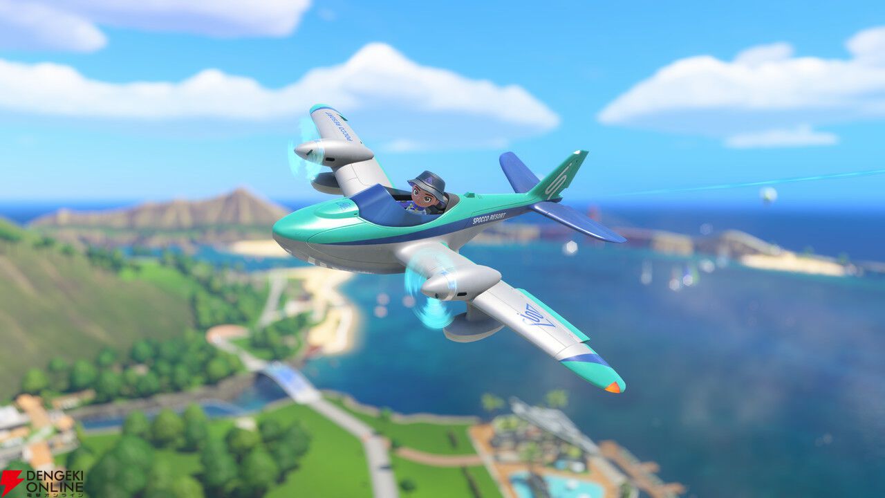 プロペラ飛行機のプレイ画面