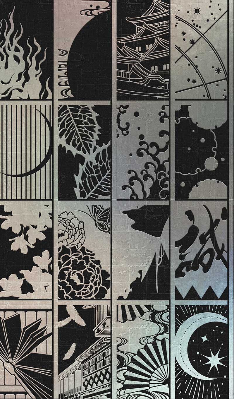 万里一空刀絵巻 展覧会のグラフィック