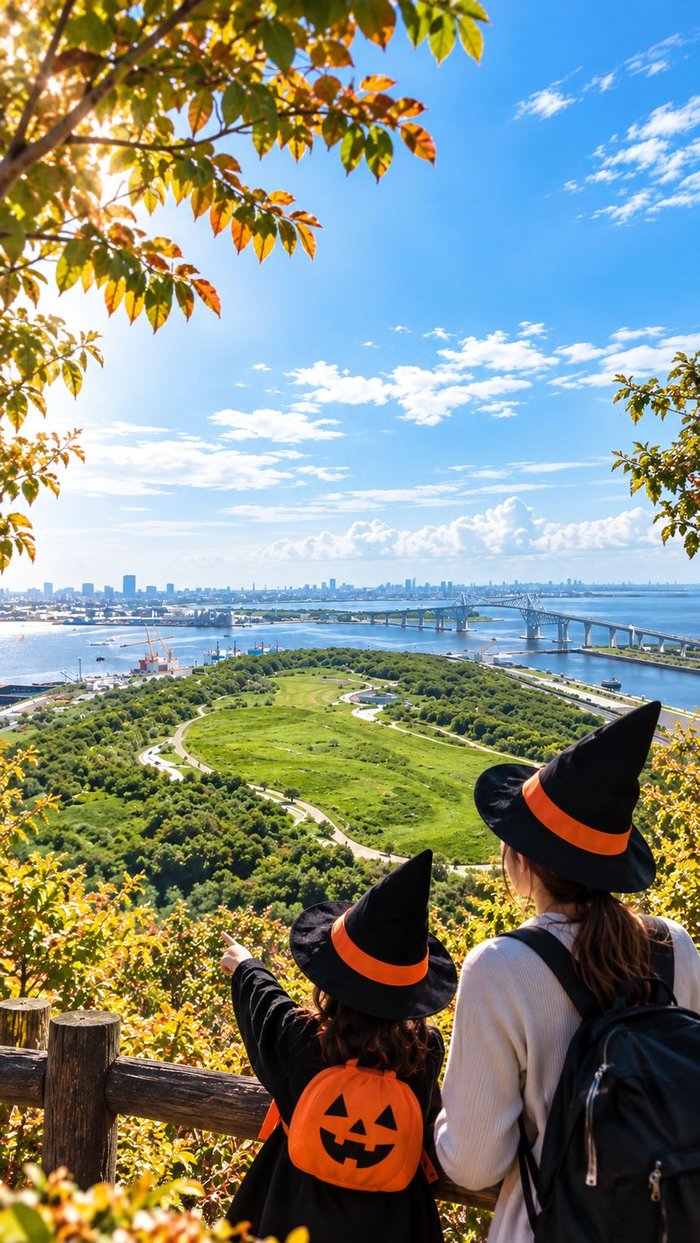TOKYO 海の森 HALLOWEEN 2026 海の森公園 ハロウィンの仮装をした親子と東京湾の景色