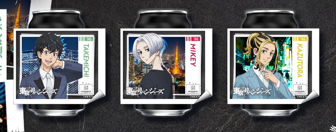 東京リベンジャーズ TAG缶の描き下ろしラベル 花垣武道・佐野万次郎・羽宮一虎