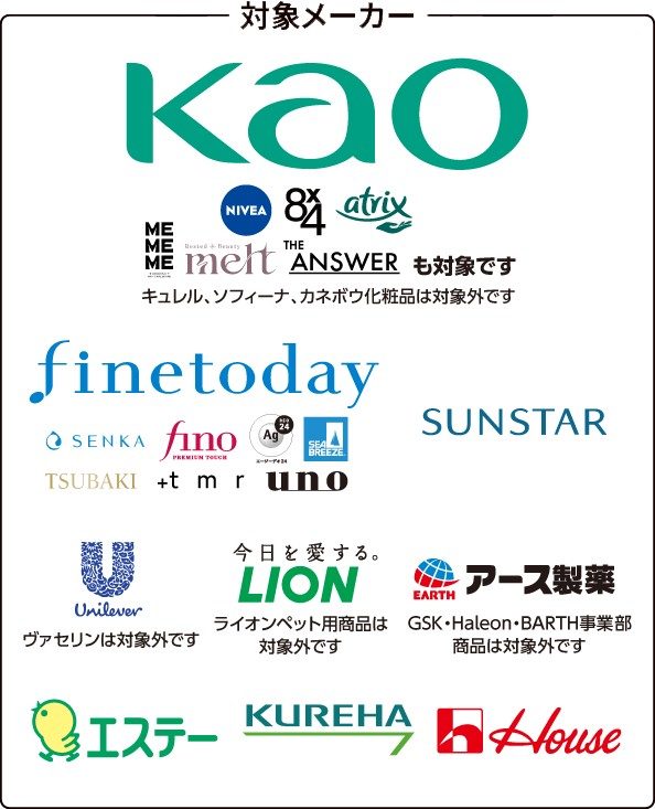 ツルハグループ ブラックフライデー対象メーカー 花王・finetoday・サンスター・ライオン・アース製薬など