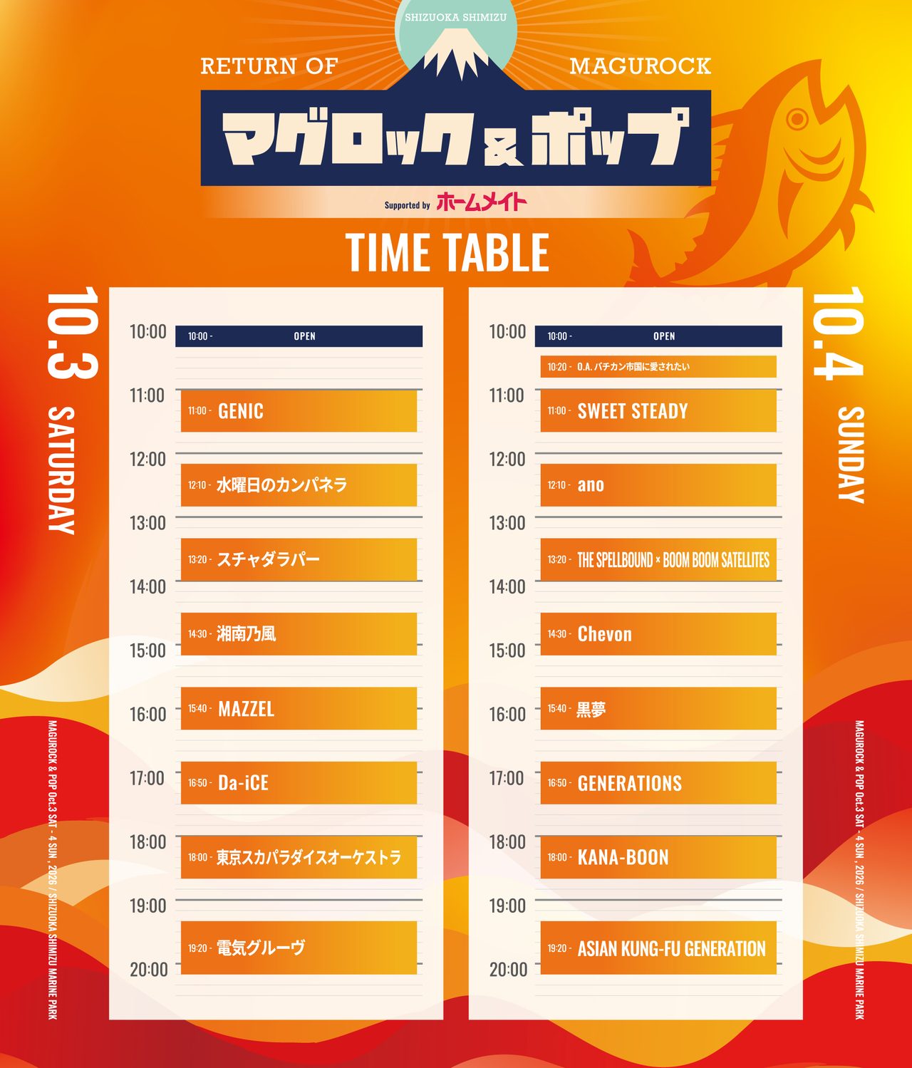 【マグロック&ポップ2026】出演者とタイムテーブル｜清水会場アクセス