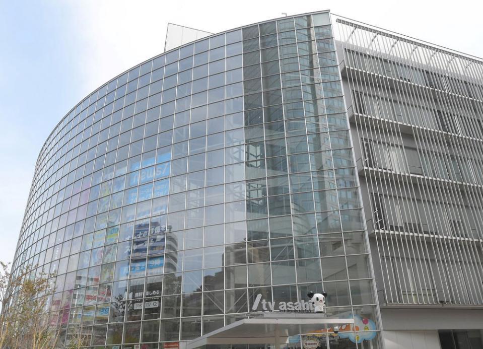 テレビ朝日本社の入口 定例社長会見が開かれた東京・六本木