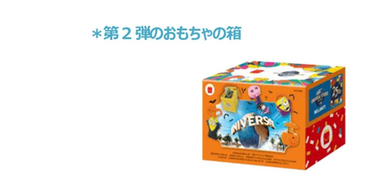 第2弾のおもちゃの箱 ハッピーセット USJオールスターズ