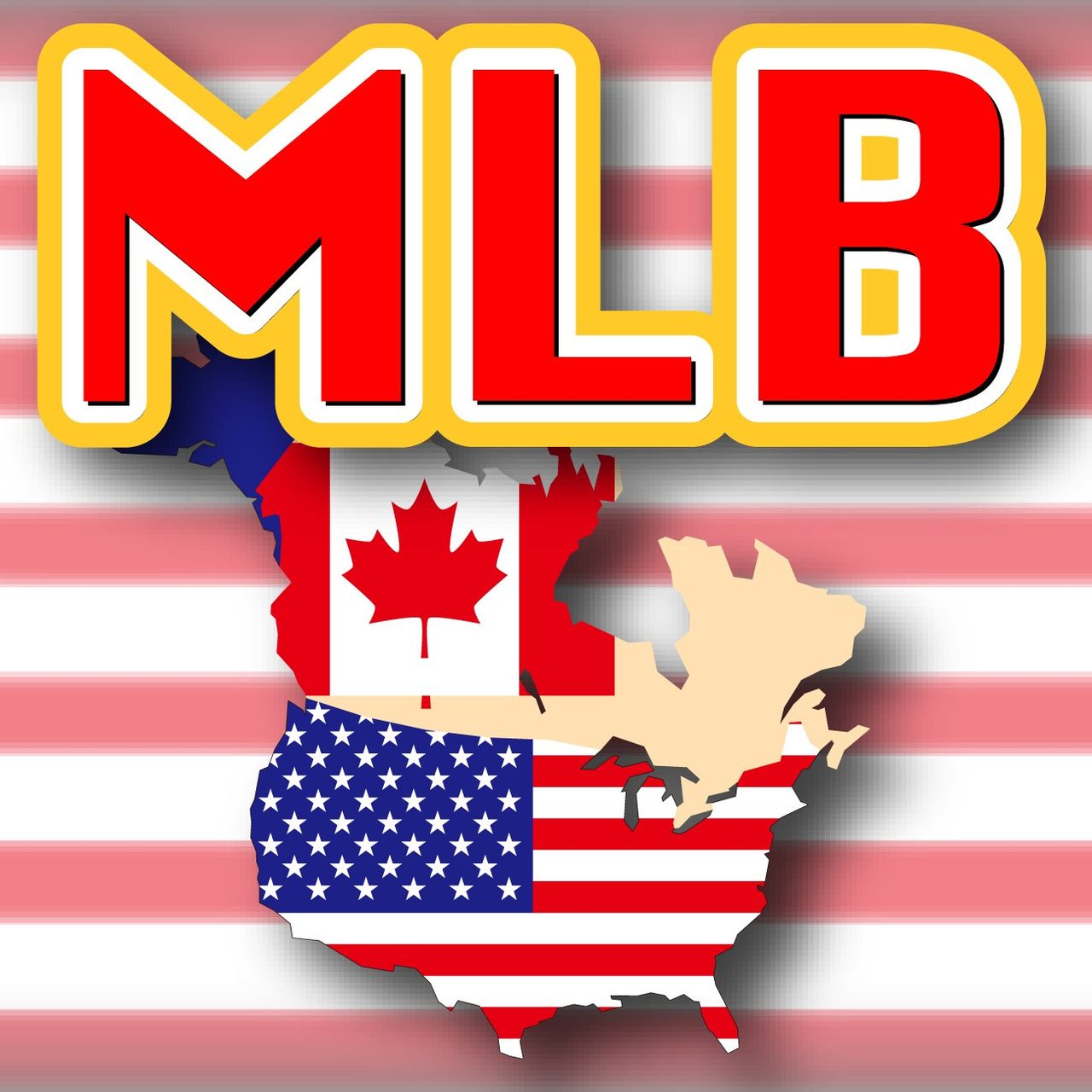 MLBのロゴと北米の地図のイラスト ベラスケスの自由契約を伝える日刊スポーツの記事カット