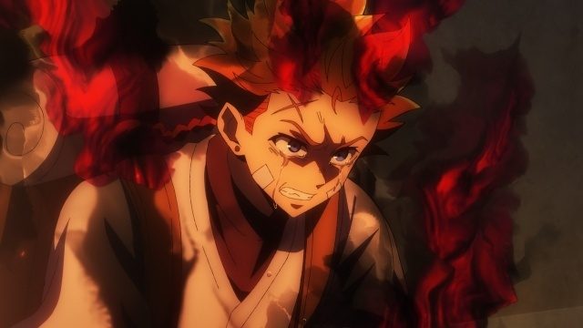 メインPV第2弾の場面カット。赤い炎のようなオーラをまとって戦う主人公
