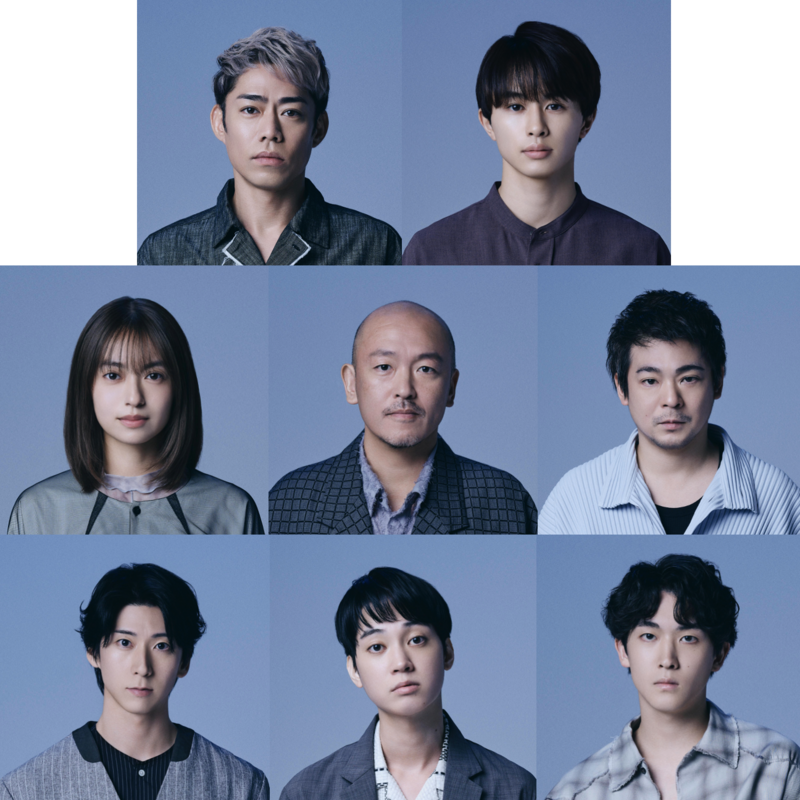 舞台『ウルフムーン』の出演者8名が並ぶキャストビジュアル