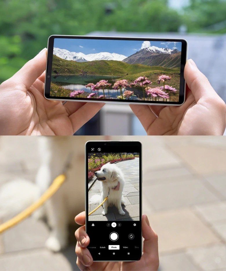 Xperia 10 VIII で動画視聴と撮影をする公式イメージ