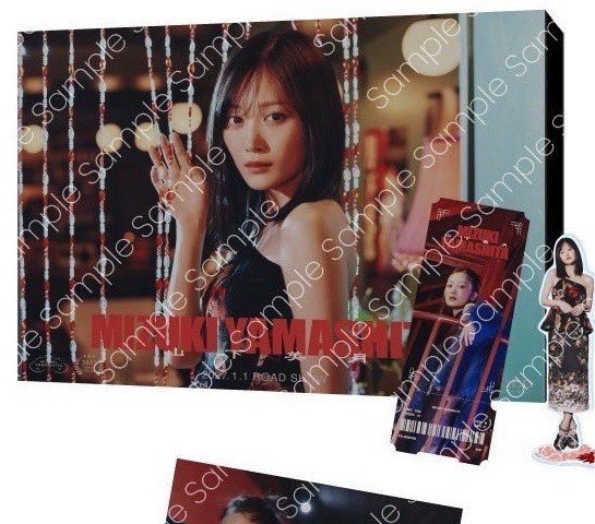 Black Boxのサンプル。特典のチケット風ステッカーとアクリルスタンド付き