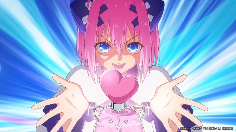 ナノが商品を差し出すシーン(『ゆめねこねくと』ティザーPV)