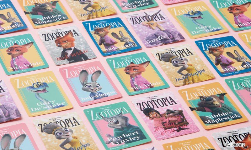 ズートピア2 雑誌風ステッカーを並べたイメージ。海外雑誌の表紙風デザイン
